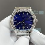 TWF Clone Piaget Polo S Blue Dial SS Case 9015 Diamond Bezel Watch